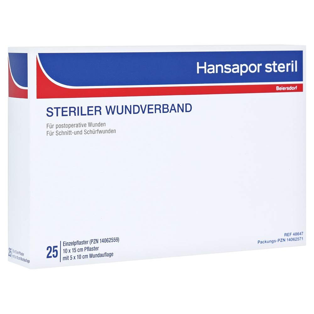 HANSAPOR Sterile Wound Dressing 10 x 15 cm, 25 ct.