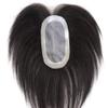 Women’s Human Hair Lace Topper with Clips, 3 x 5 in, Handcrafted Mono-Silk Base, Crown Topper for Thinning Hair, 10 in Off Black view 4