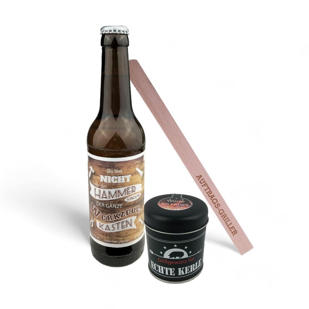 BBQ Beer Gift Set with Customizable Grill Tongs