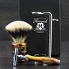 Traditional Wet Shaving Set with Silver Tip Badger Brush and Stainless Steel Double Stand view 1