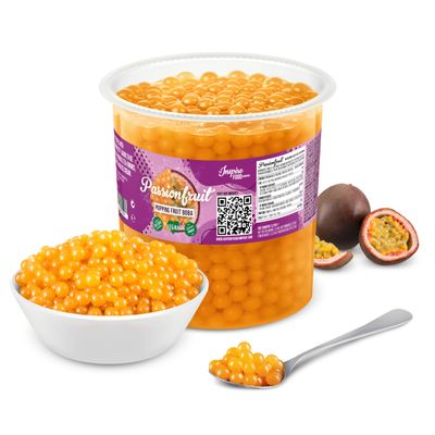 INSPIRE FOOD Bubble Tea Passion Fruit Popping Boba Fruit Pearls | 3.2 kg
