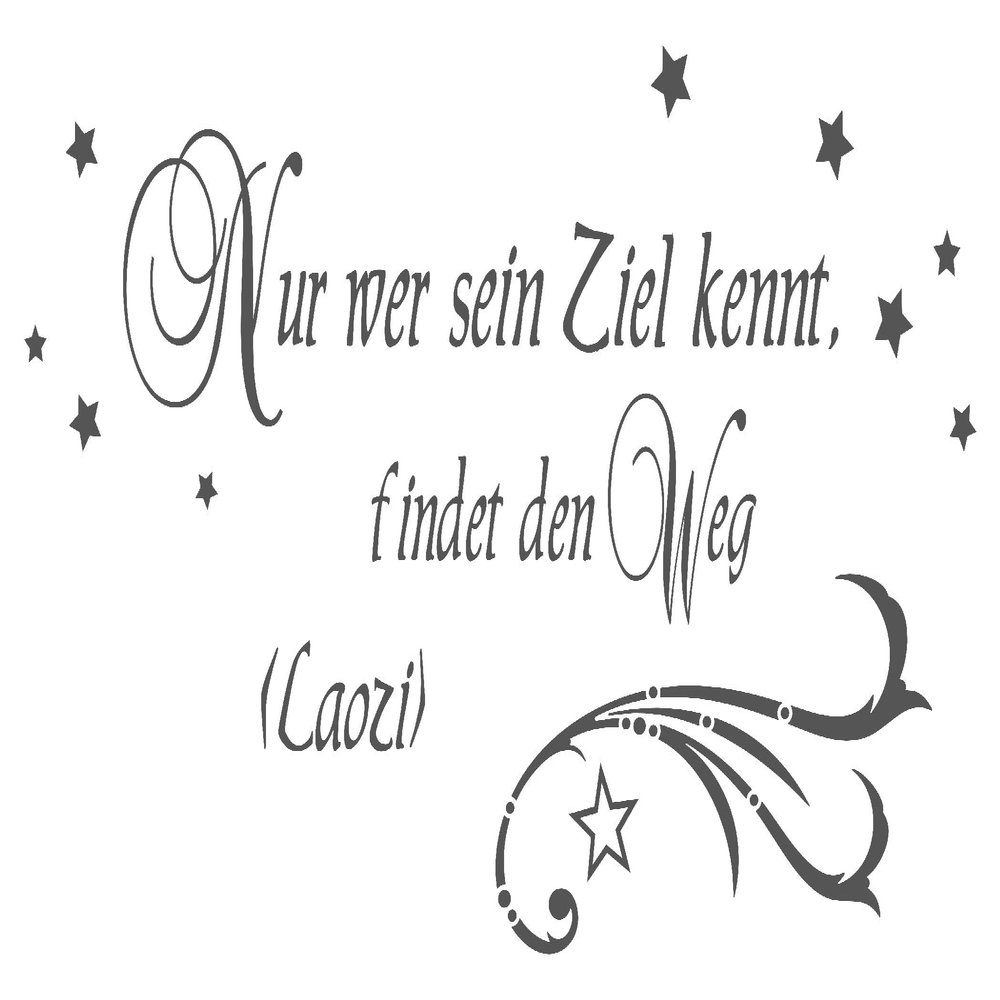 timalo Wall Decal “Only Those Who Know Their Goal Find the Way” — Laozi, with Stars, Dark Blue, 100 × 50 cm