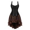 Grebrafan Gothic Renaissance Corset with Tulle Skirt for Women, XL, Brown view 1