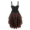 Grebrafan Gothic Renaissance Corset with Tulle Skirt for Women, XL, Brown view 3