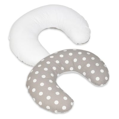 Velinda Small Nursing Pillow, Positioning Pillow, Baby Pillow and Sleep Aid, Cozy (Pattern: Polka-Dot Gray-White)