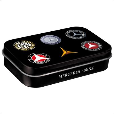Nostalgic-Art Retro XL Pill Tin, 6 x 9.5 x 2 cm, Mercedes-Benz Logo Evolution