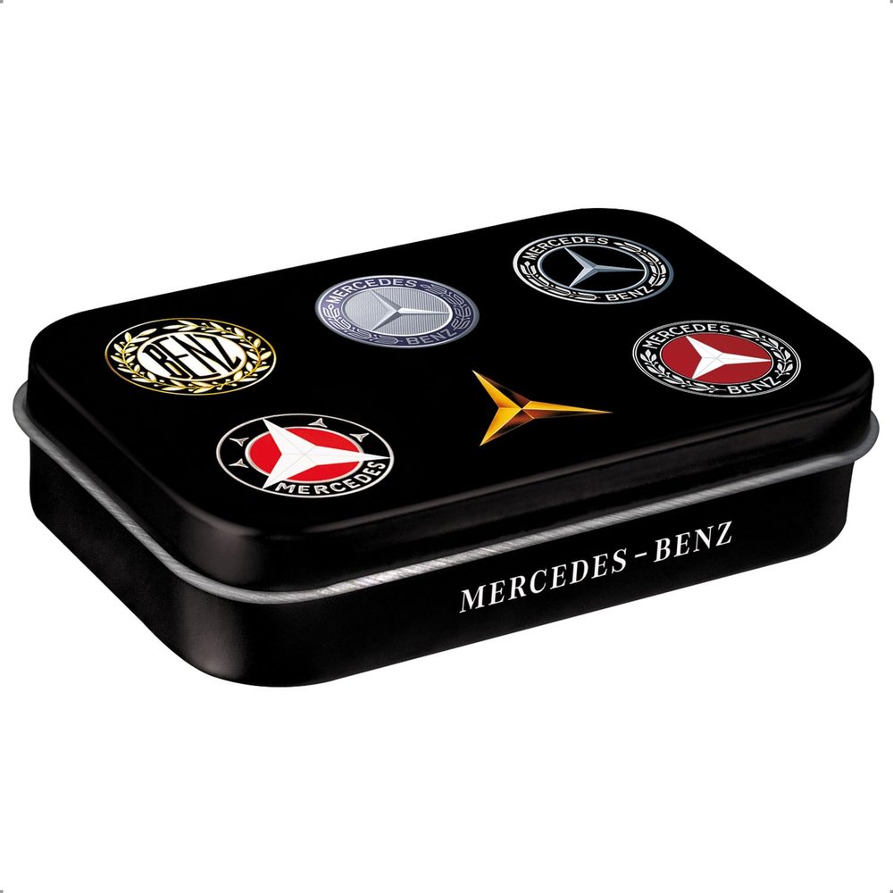 Nostalgic-Art Retro XL Pill Tin, 6 x 9.5 x 2 cm, Mercedes-Benz Logo Evolution