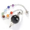 Natural 7 Chakra Crystal Pendulum Pendant with Chain for Reiki, Divination & Dowsing view 1