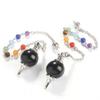 Natural 7 Chakra Crystal Pendulum Pendant with Chain for Reiki, Divination & Dowsing view 2