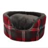 Gor Pets Essence Standard Bed in Soft Fleece, Size M, 60 cm, Gray Check Pattern view 2