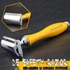 Traditional Classic DE Safety Wet Shaving Set – Black Synthetic Badger Brush, Double-Edge Razor & Stainless Steel Stand – Special Yellow Selection, Premium Unbreakable Resin Handles view 2