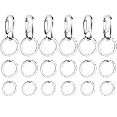 Boao 6-Pack Pet ID Tag Clips with 18 Durable Stainless Steel Rings