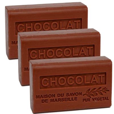 French Soap, 3 x 125 g - Chocolate - Shea Butter - La Maison du Savon de Marseille