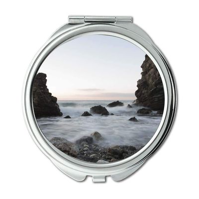 YENDOSTEEN Mirror, Makeup Mirror, Black-and-White Dawn, Pocket Mirror, Portable Mirror