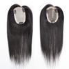 Straight Human Hair Topper with Clips, 8.9 x 14 cm, Hand-Tied Mono Crown, 25.4 cm view 1