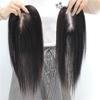 Straight Human Hair Topper with Clips, 8.9 x 14 cm, Hand-Tied Mono Crown, 25.4 cm view 2