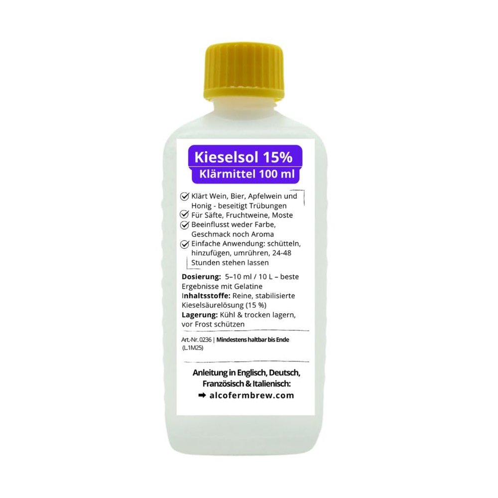 15% Kieselsol Clarifier - 100 ml Bottle for Wine, Beer & Cider