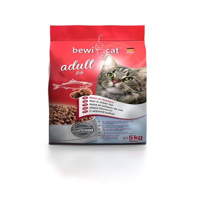 bewi cat Adult Fish [5 kg] Cat Food | For Adult Cats from 1 Year | Rich in Fish | Suitable for Neutered Cats