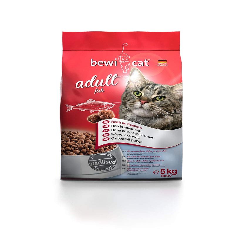 bewi cat Adult Fish [5 kg] Cat Food | For Adult Cats from 1 Year | Rich in Fish | Suitable for Neutered Cats
