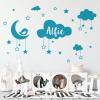Wall Decal for Babies, Customizable, Clouds, Stars, Moon and Bird [Medium Yellow] view 3