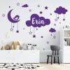 Wall Decal for Babies, Customizable, Clouds, Stars, Moon and Bird [Medium Yellow] view 4