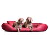 tierlando Orthopedic Dog Bed SAMMY EASY CLEAN with Viscoelastic Mattress, High Faux Leather Rim, 140 x 105 cm, Color 04 Dark Red view 1