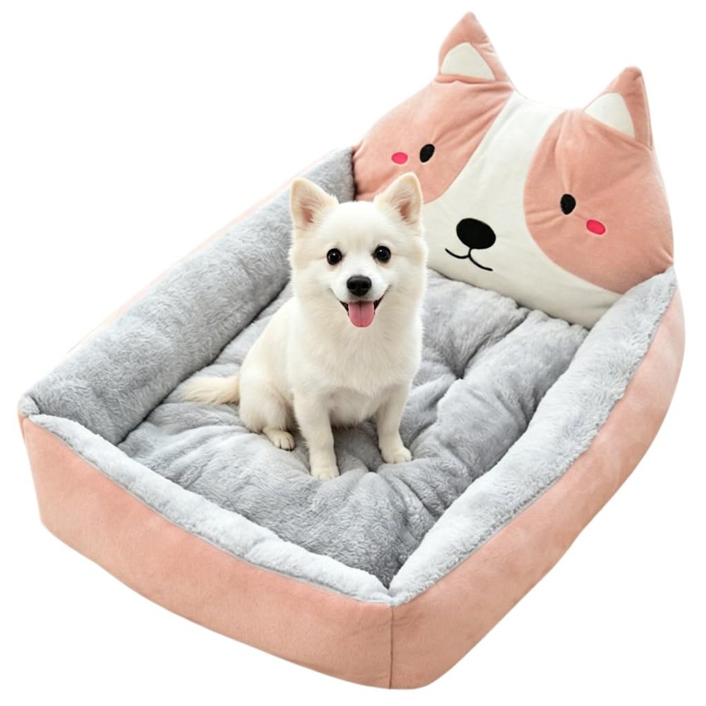 GUOCU Soft Removable Washable Pet Bed, Rubber Red, Size S