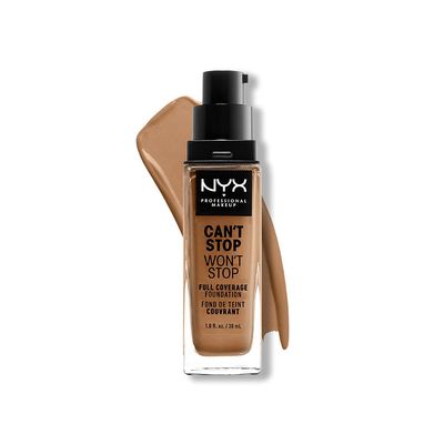 NYX Professional Makeup Can't Stop Won't Stop Full Coverage Foundation, Long-Lasting, Waterproof, Vegan Formula, Matte Finish, Shade: Cinnamon
