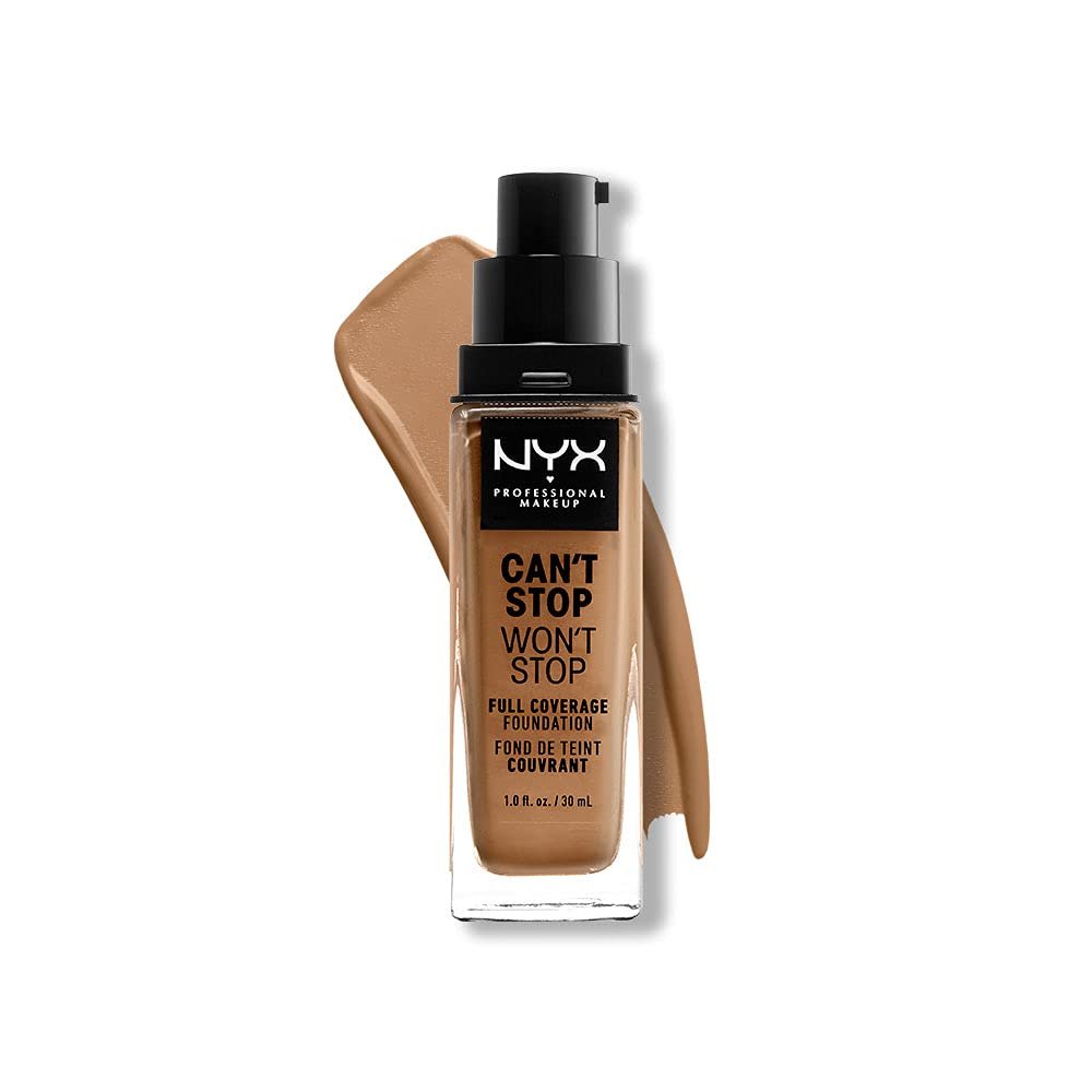 NYX Professional Makeup Can't Stop Won't Stop Full Coverage Foundation, Long-Lasting, Waterproof, Vegan Formula, Matte Finish, Shade: Cinnamon