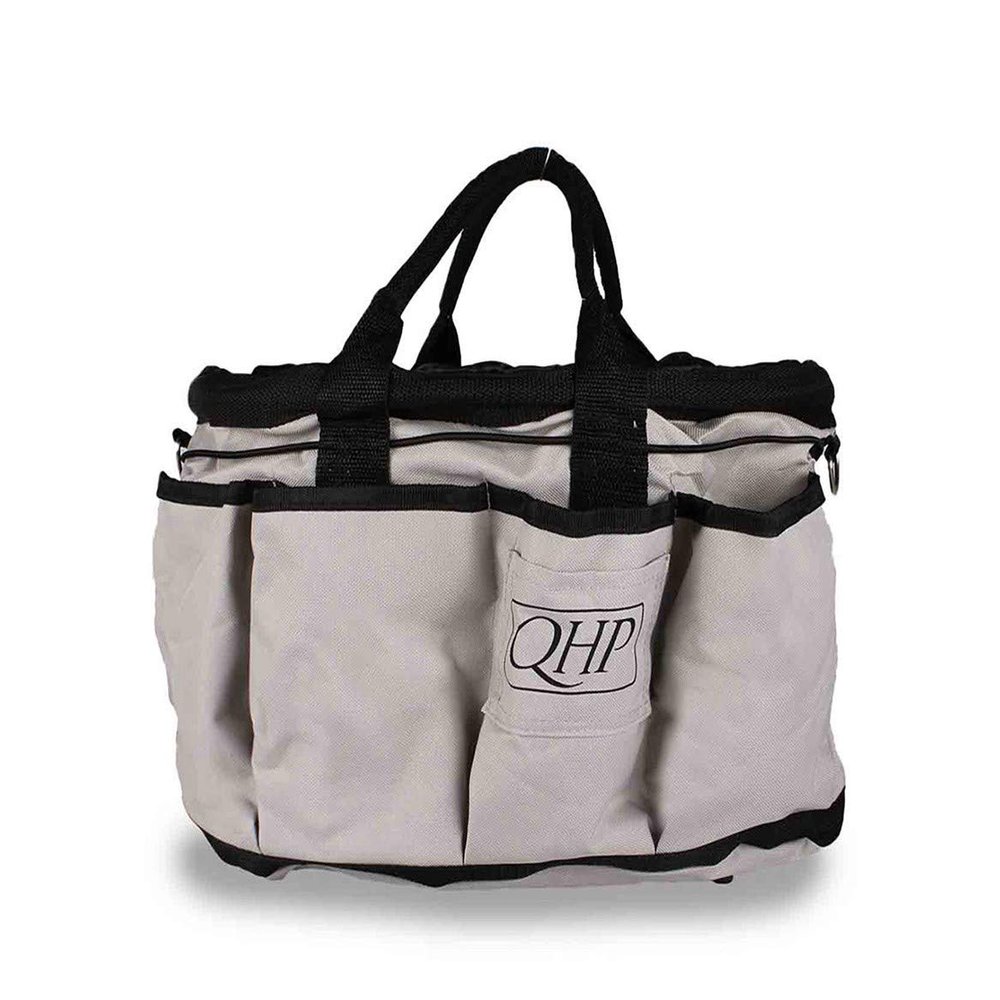 QHP ARBO-INOX Two-Tone Horse Grooming Bag, Gray/Black