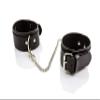 WHIPS Adjustable Black Leather Men's Ankle Cuffs, 25–29 cm view 1
