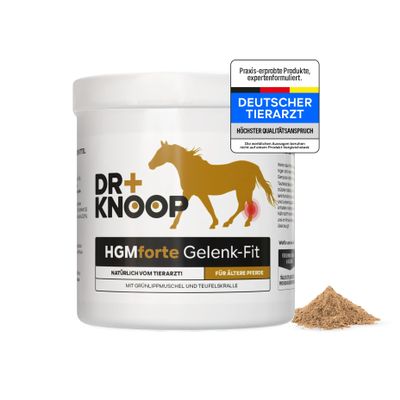Senior Horse Joint Powder – Devil’s Claw + Green-Lipped Mussel Powder + Glucosamine, HGMforte 900 g, by Veterinarian Dr. Knoop