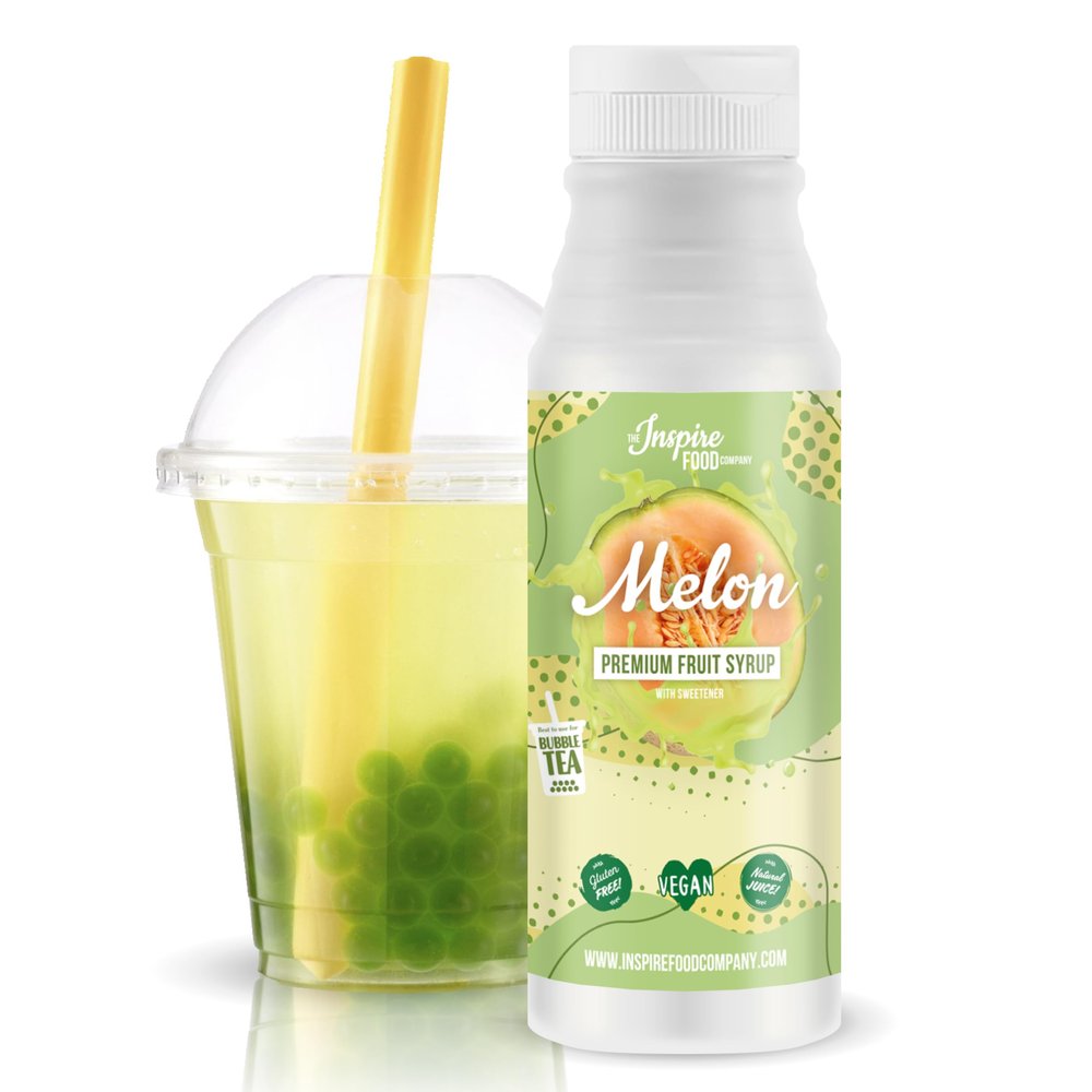 INSPIRE FOOD Honeydew Melon Bubble Tea Syrup | Real Fruit Syrup, 300 ml