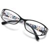 KOOSUFA Women's Reading Glasses, Full-Rim Floral Frame, Black, +5.5 view 1