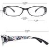KOOSUFA Women's Reading Glasses, Full-Rim Floral Frame, Black, +5.5 view 2