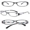 KOOSUFA Women's Reading Glasses, Full-Rim Floral Frame, Black, +5.5 view 3