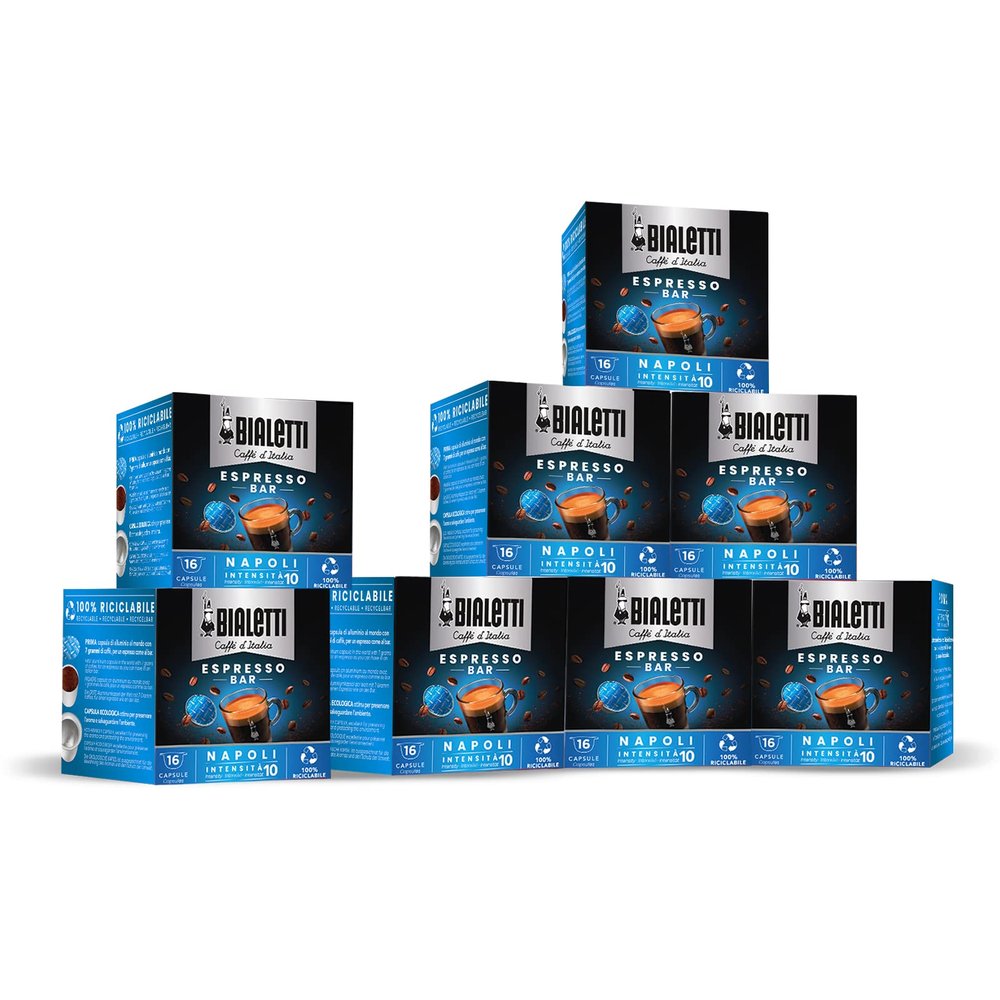 Bialetti Napoli Capsules – Set of 8 Packs of 16 Capsules