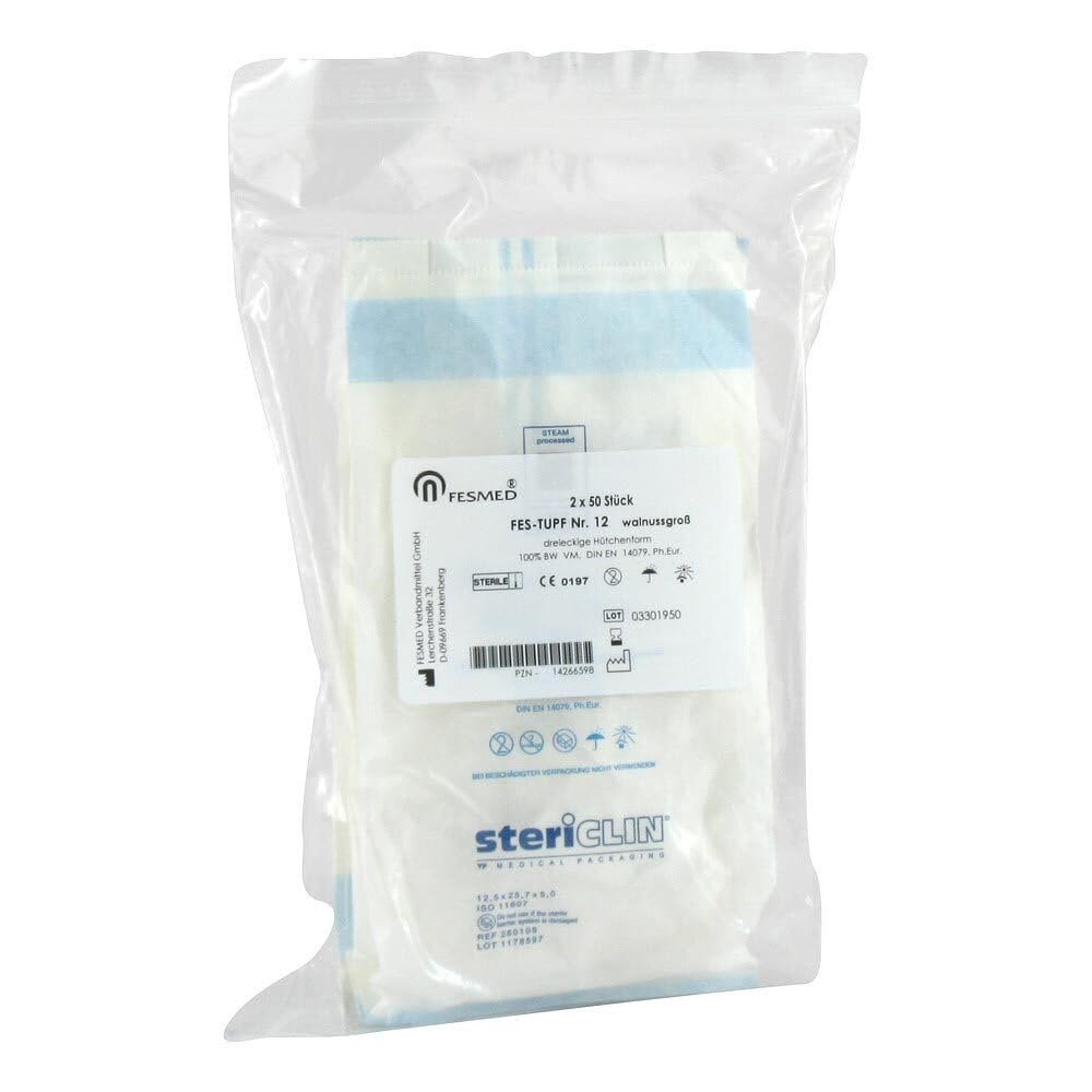 FES-TUPF Cotton Swabs No. 12 Sterile 2-Ply 2X50 pcs