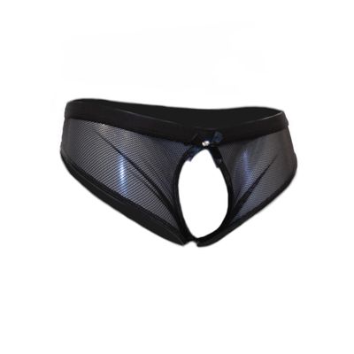 Red Mesh Open-Back Hipster Brief, Size M
