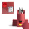 AROBA 500 Pre-Folded Airlaid Cutlery Napkins, 39 x 40 cm, Fabric-Like Disposable Cutlery Pockets with Napkin, Burgundy Red view 1