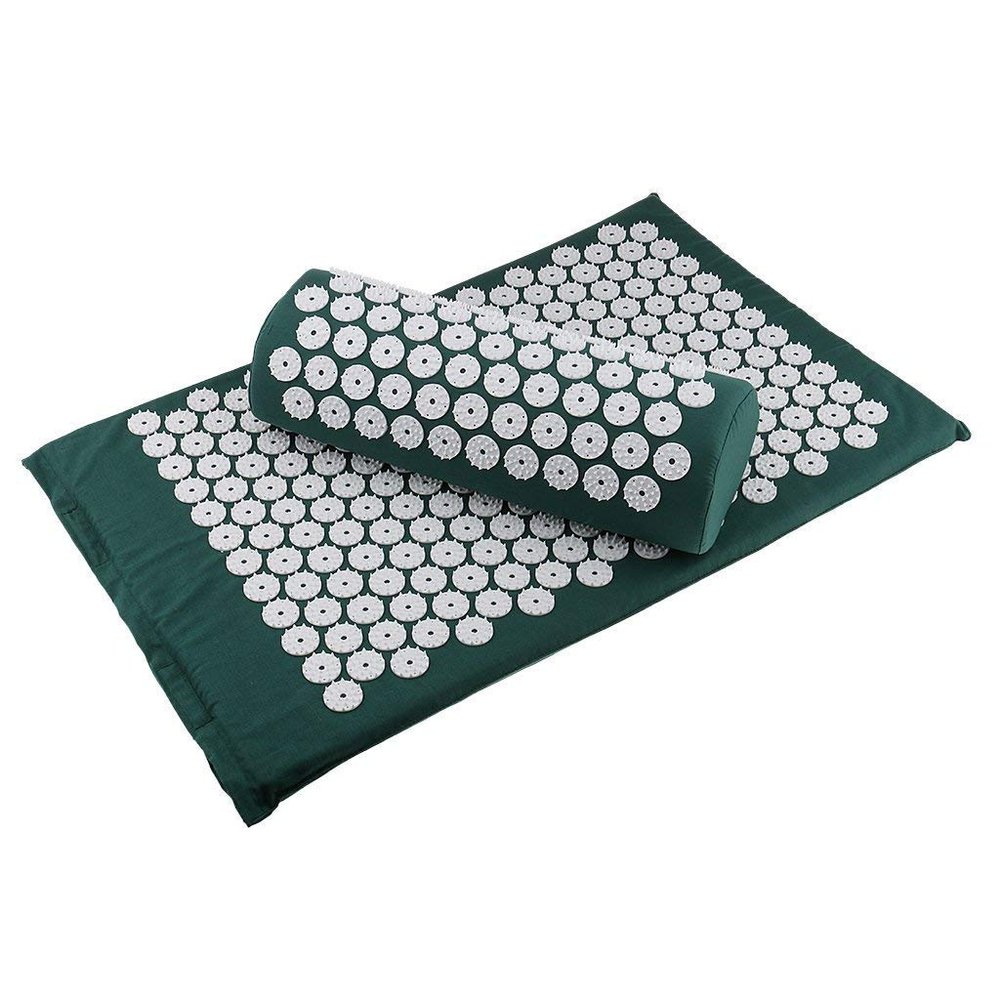 Backbayia Acupressure Mat with Pillow, Massage Cushion for Tension Relief and Meditation