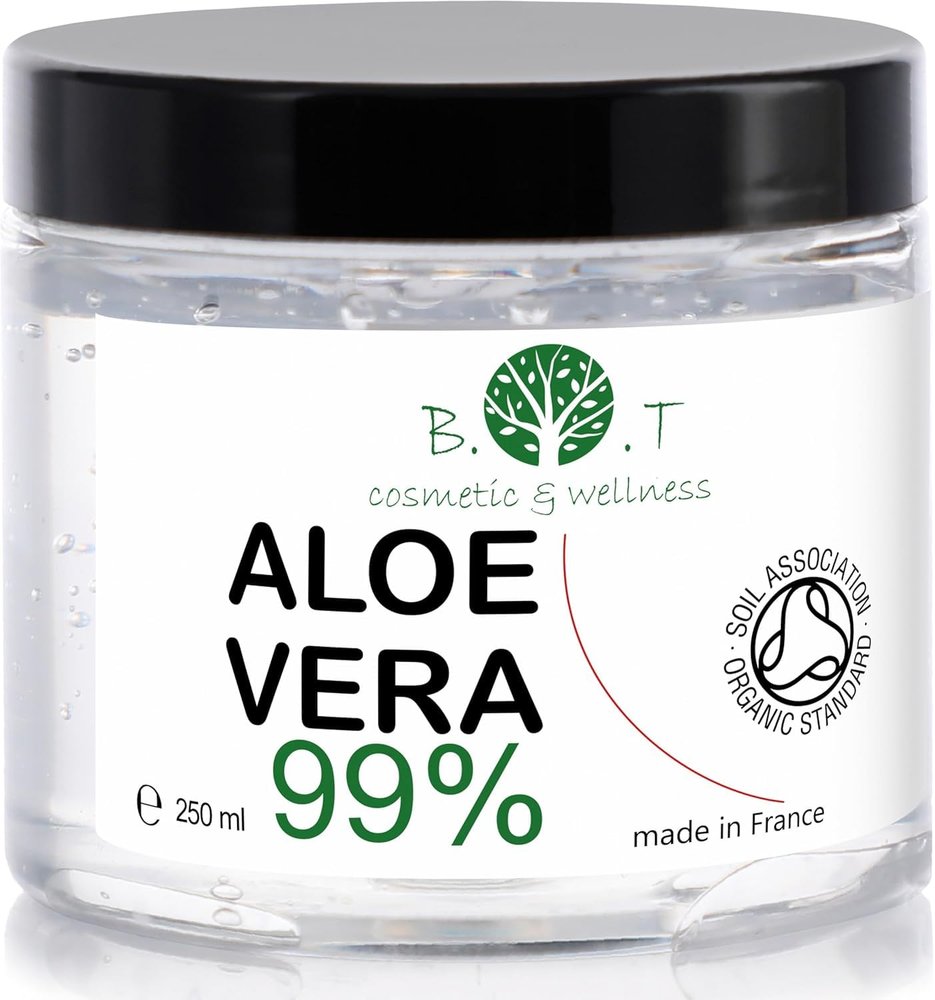 Organic Aloe Vera Gel, 100% Natural Moisturizer for Face, Body & Hair, 250 ml