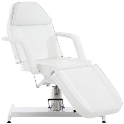 CLP Hydraulic Beauty Bed | Rotating Massage Bed with Synthetic Leather Upholstery, White