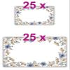 50x Blue Summer Flower Mix, 2 Sizes, Kosmetex Stickers for Bottles and Tins view 2