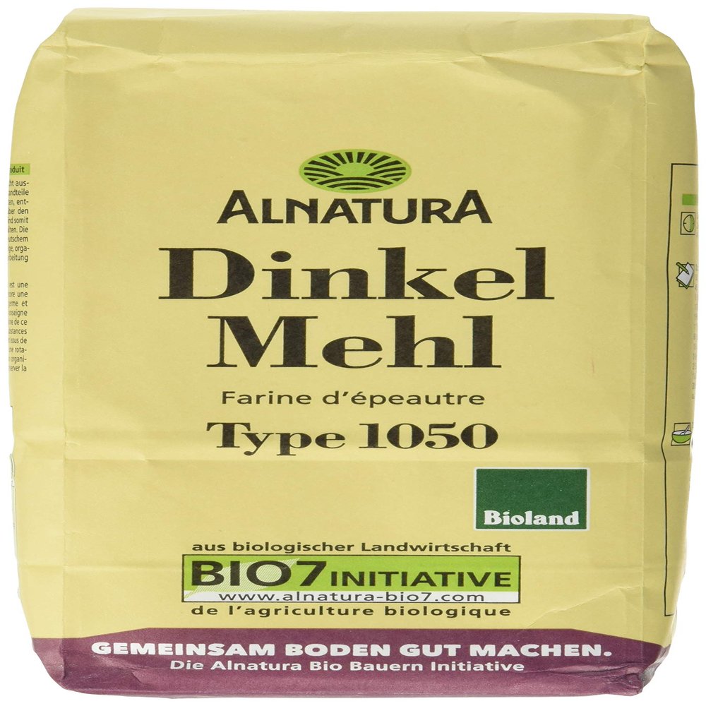 Alnatura Organic Spelt Flour, Type 1050, 6-Pack (6 x 1 kg)