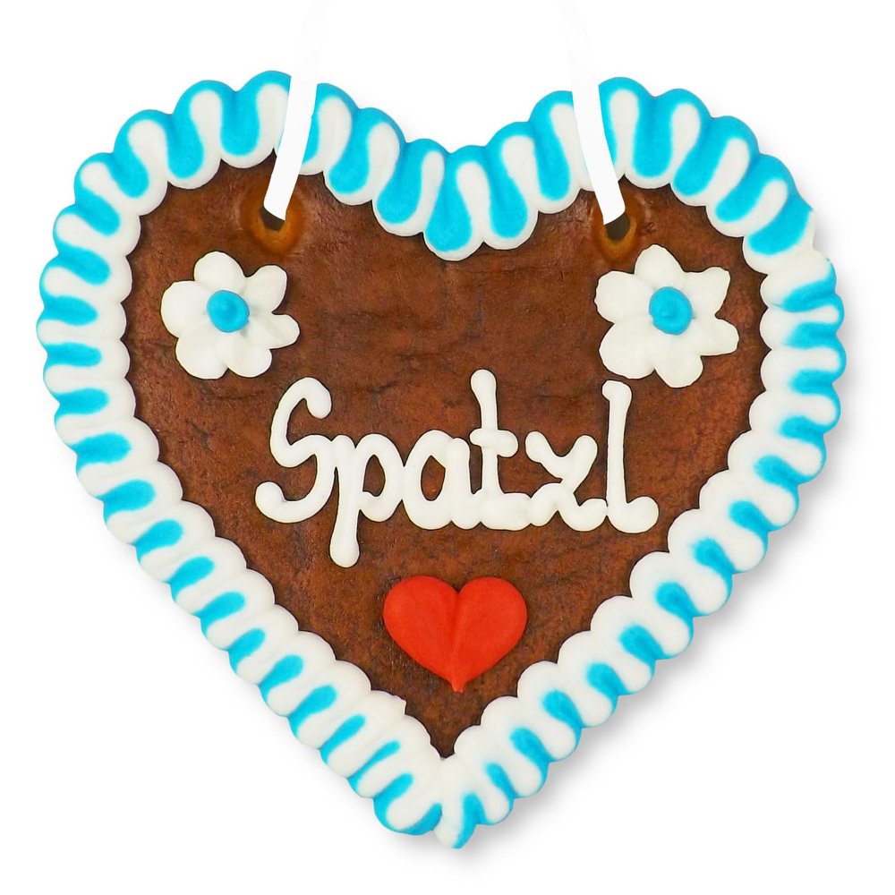Gingerbread Heart with “Spatzl” Message, Approx. 12 cm, Gift for Your Partner