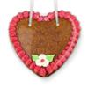 50x Gingerbread Heart Blanks with Pink Border and Sugar Decorations, 14 cm view 1