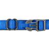 Egurs Adjustable Nylon Dog Collar with Reflective Strips, Blue, M (38–51 cm) view 2