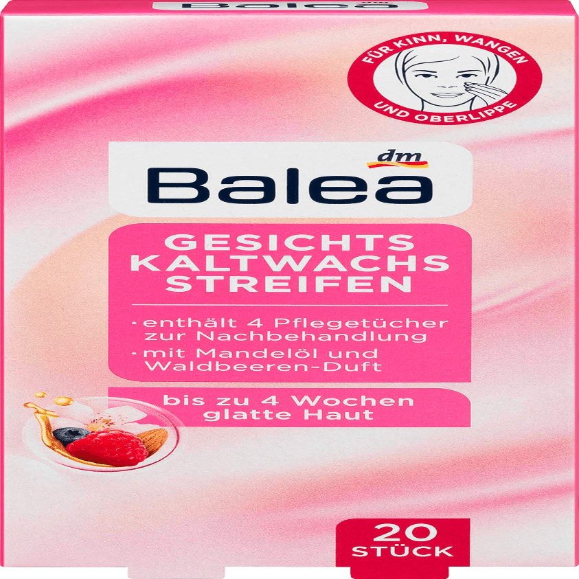 Balea Facial Cold Wax Strips, 20 Count