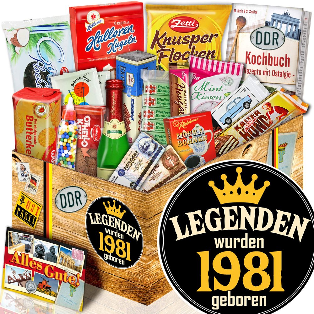 Legends 1981 – Birthday Gift for Men – East German Nostalgia Box, Size S